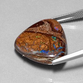 Ópalo boulder multicolor natural de 16,78 ct, trillón, opaco