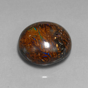 Ópalo boulder multicolor natural de 19,70 ct, corte óvalo, opaco