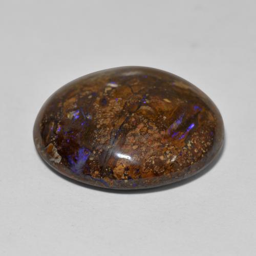 Ópalo boulder multicolor natural de 23,48 ct, corte redondo, opaco