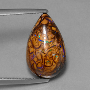 Ópalo de roca Multicolor natural de 6.89 ct, En forma de pera, Opaco
