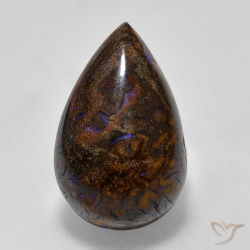 7.81ct Natural Multicolor Ópalo de roca, En forma de pera, Opaco
