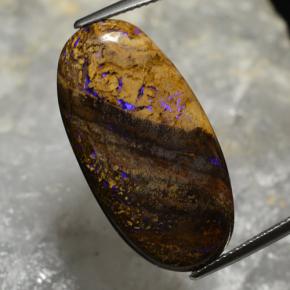 Ópalo boulder multicolor natural de 17,33 ct, corte óvalo, opaco