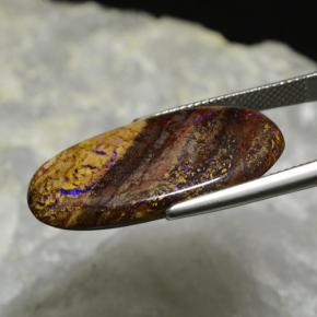 Ópalo boulder multicolor natural de 17,33 ct, corte óvalo, opaco