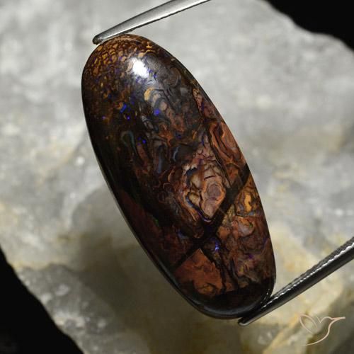 32.39ct Natural Multicolor Ópalo de roca, Ovalada, Opaco