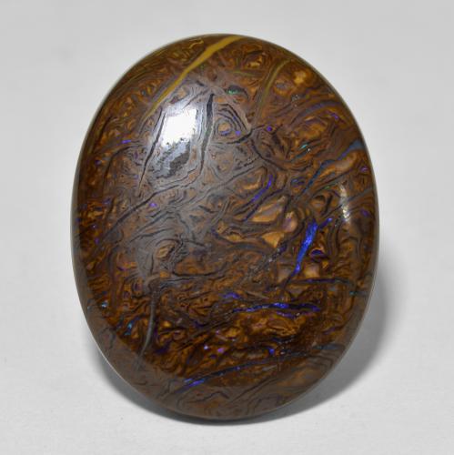 Ópalo boulder multicolor natural de 22,16 ct, corte óvalo, opaco