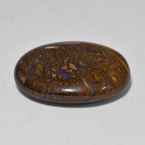 Ópalo boulder multicolor natural de 22,16 ct, corte óvalo, opaco