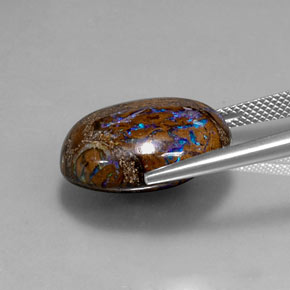 Ópalo de roca Multicolor natural de 19.97 ct, Corte Óvalo, Opaco