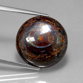 Ópalo de roca Multicolor natural de 18.71 ct, Corte Redondo, Opaco
