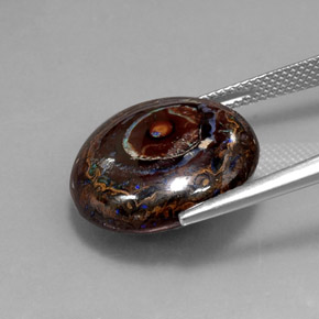 Ópalo de roca Multicolor natural de 18.71 ct, Corte Redondo, Opaco