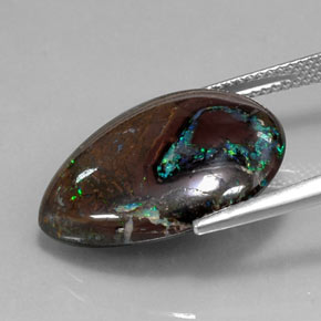 Ópalo boulder multicolor natural de 16,29 ct, en forma de pera, opaco