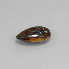 Ópalo boulder multicolor natural de 4,03 ct, en forma de pera, opaco