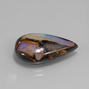 Ópalo boulder multicolor natural de 10,99 ct, en forma de pera, opaco