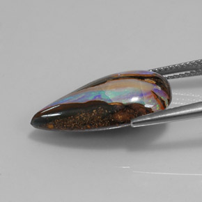 Ópalo boulder multicolor natural de 10,99 ct, en forma de pera, opaco