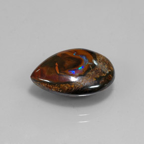 Ópalo boulder multicolor natural de 10,14 ct, en forma de pera, opaco