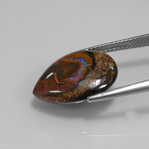 Ópalo boulder multicolor natural de 10,14 ct, en forma de pera, opaco