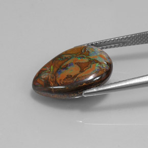 Ópalo boulder multicolor natural de 8,30 ct, en forma de pera, opaco