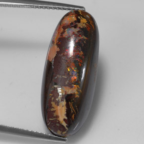 Ópalo boulder multicolor natural de 15,56 ct, corte óvalo, opaco