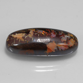 Ópalo boulder multicolor natural de 15,56 ct, corte óvalo, opaco