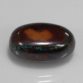 Ópalo boulder multicolor natural de 9,49 ct, corte óvalo, opaco