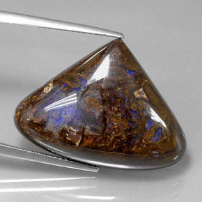 Ópalo boulder multicolor natural de 22,51 ct, en forma de pera, opaco
