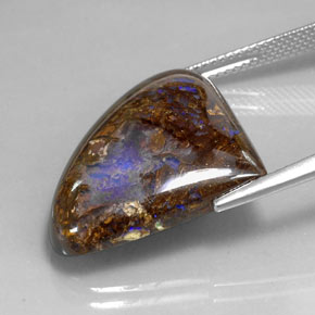 Ópalo boulder multicolor natural de 22,51 ct, en forma de pera, opaco