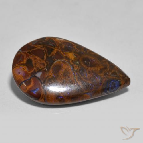 Ópalo de roca Multicolor natural de 8.60 ct, En forma de pera, Opaco