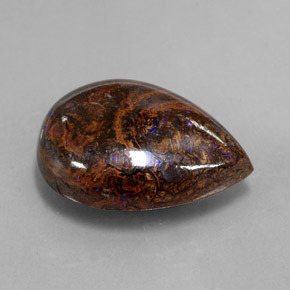 Ópalo boulder multicolor natural de 16,89 ct, en forma de pera, opaco