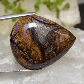 Ópalo boulder multicolor natural de 20,90 ct, en forma de pera, opaco