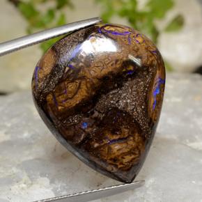 Ópalo boulder multicolor natural de 20,90 ct, en forma de pera, opaco