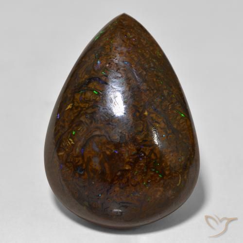 26.23ct Natural Multicolor Ópalo de roca, En forma de pera, Opaco