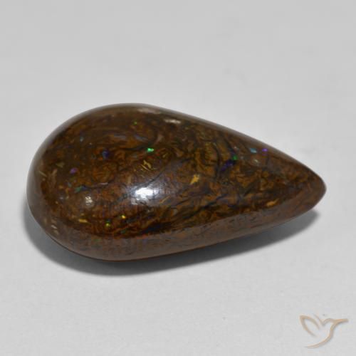 Ópalo de roca Multicolor natural de 26.23 ct, En forma de pera, Opaco