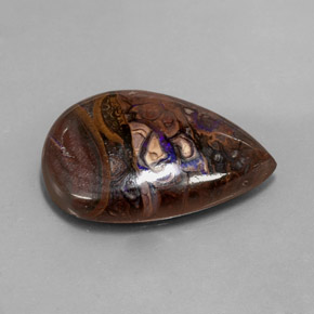 Ópalo de roca Multicolor natural de 21.51 ct, En forma de pera, Opaco