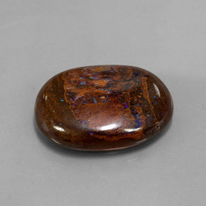 Ópalo boulder multicolor natural de 21,10 ct, corte óvalo, opaco