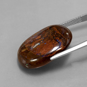 Ópalo boulder multicolor natural de 21,10 ct, corte óvalo, opaco