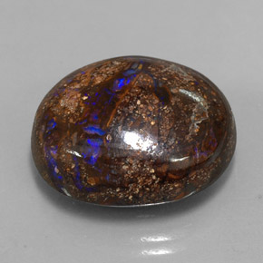 Ópalo boulder multicolor natural de 27,22 ct, corte óvalo, opaco