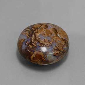 Ópalo boulder multicolor natural de 34,18 ct, corte redondo, opaco
