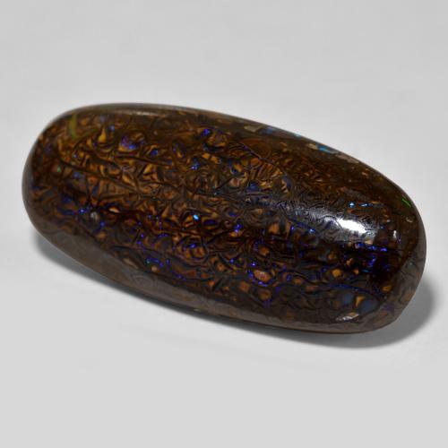 Ópalo boulder multicolor natural de 21,04 ct, corte óvalo, opaco