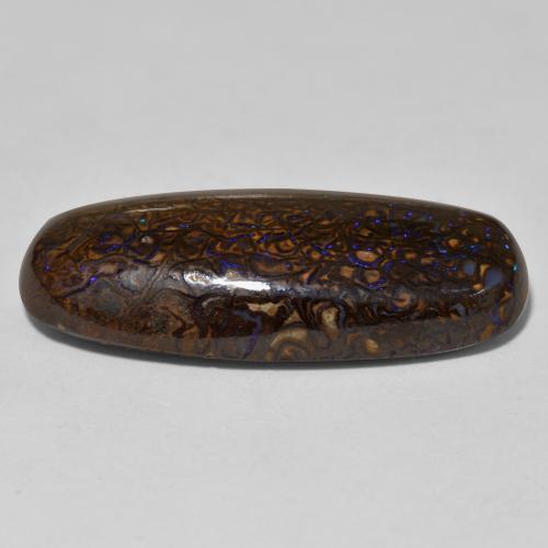 Ópalo boulder multicolor natural de 21,04 ct, corte óvalo, opaco