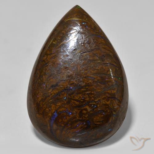 28.03ct Natural Multicolor Ópalo de roca, En forma de pera, Opaco