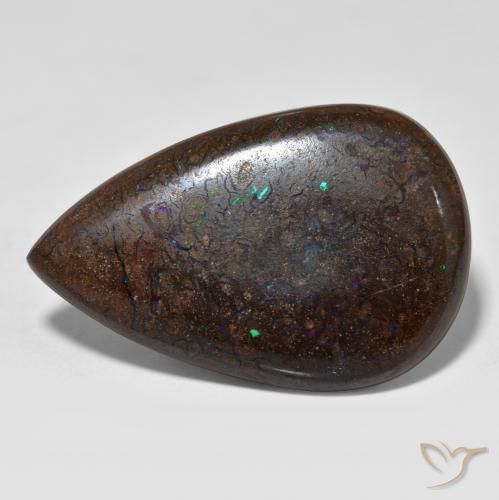 Ópalo de roca Multicolor natural de 21.46 ct, En forma de pera, Opaco