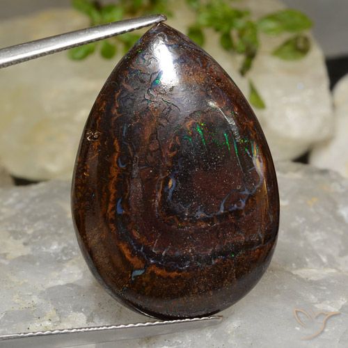 31.20ct Natural Multicolor Ópalo de roca, En forma de pera, Opaco