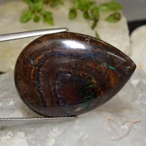 Ópalo de roca Multicolor natural de 31.20 ct, En forma de pera, Opaco