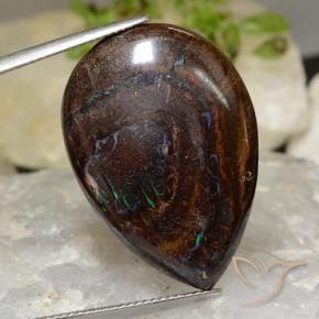 Ópalo de roca Multicolor natural de 31.20 ct, En forma de pera, Opaco