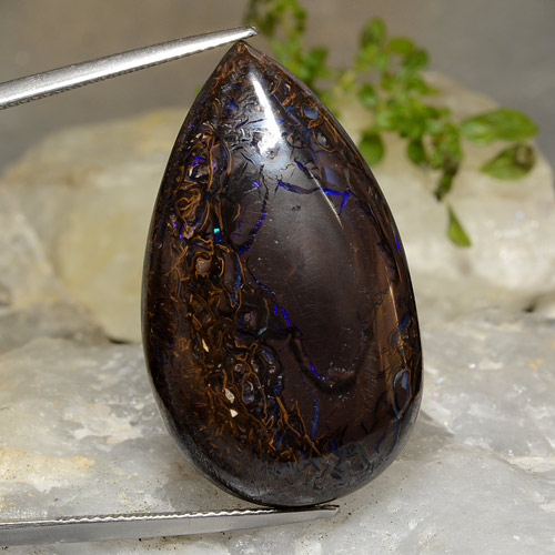 Ópalo boulder multicolor natural de 45,15 ct, en forma de pera, opaco