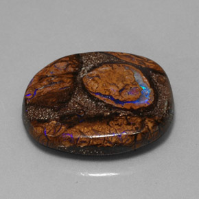Ópalo boulder multicolor natural de 20,58 ct, corte cojín, opaco