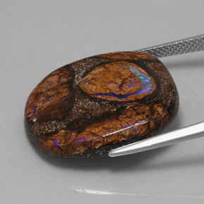 Ópalo boulder multicolor natural de 20,58 ct, corte cojín, opaco