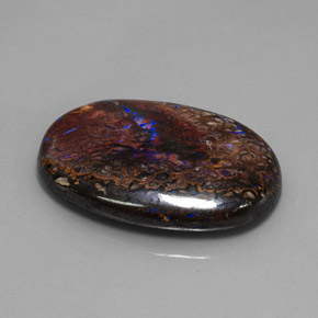Ópalo boulder multicolor natural de 30,02 ct, corte óvalo, opaco