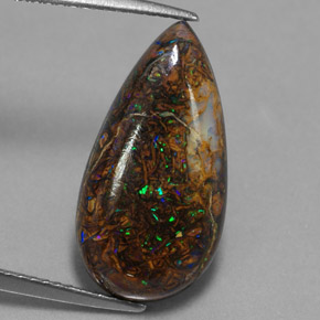 Ópalo de roca Multicolor natural de 6.42 ct, En forma de pera, Opaco