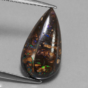 Ópalo de roca Multicolor natural de 4.87 ct, En forma de pera, Opaco