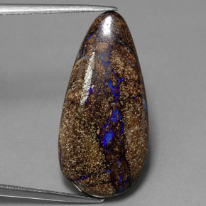Ópalo boulder multicolor natural de 12,04 ct, en forma de pera, opaco